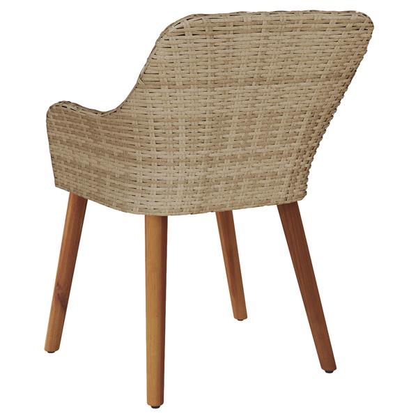 Grote foto vidaxl tuinstoel met kussen 2 pcs beige 55 x 62.5 x 82cm poly rattan tuin en terras tuinmeubelen