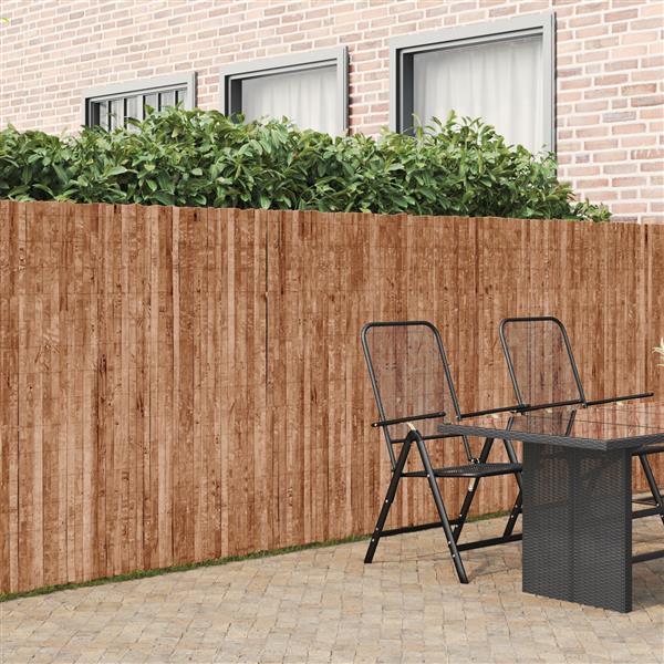 Grote foto vidaxl schorsschutting bruin 400 x 150 cm schors tuin en terras hekken en schuttingen