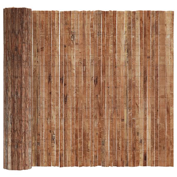 Grote foto vidaxl schorsschutting bruin 400 x 150 cm schors tuin en terras hekken en schuttingen
