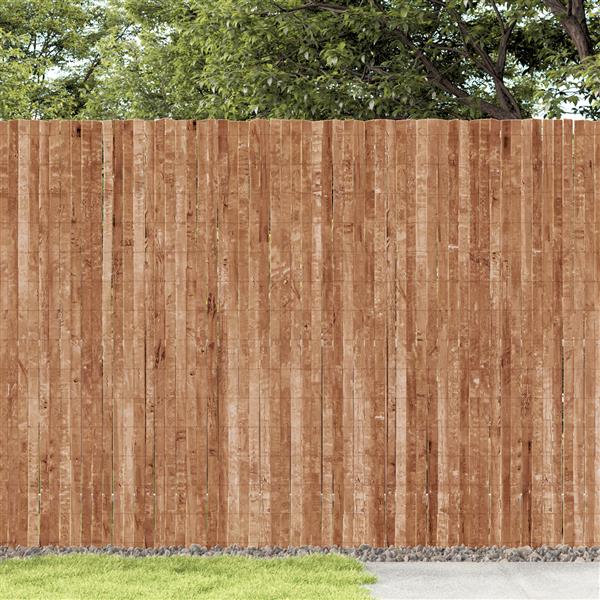 Grote foto vidaxl schorsschutting bruin 400 x 150 cm schors tuin en terras hekken en schuttingen