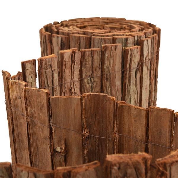 Grote foto vidaxl schorsschutting bruin 400 x 150 cm schors tuin en terras hekken en schuttingen