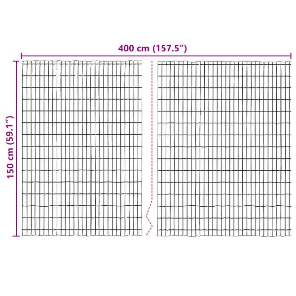 Grote foto vidaxl schorsschutting bruin 400 x 150 cm schors tuin en terras hekken en schuttingen
