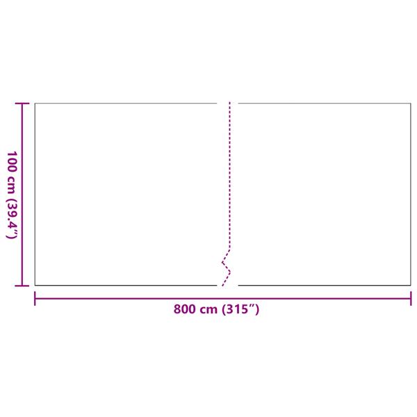 Grote foto vidaxl kunstgras zwart 8 x 1 m polypropyleen tuin en terras sierplanten