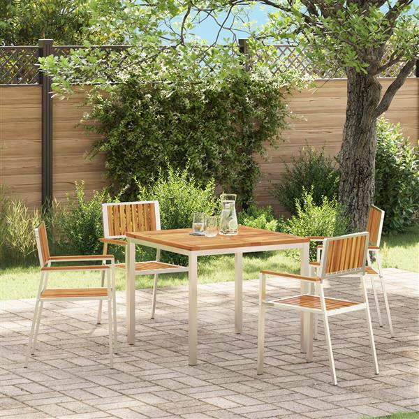 Grote foto vidaxl tuinstoel 4 pcs bruin 56 x 54.5 x 87cm massief acaciahout tuin en terras tuinmeubelen