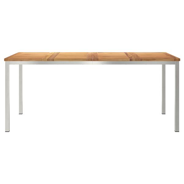 Grote foto vidaxl buiten eettafel bruin 180 x 90 x 75 cm massief teakhout tuin en terras tuinmeubelen