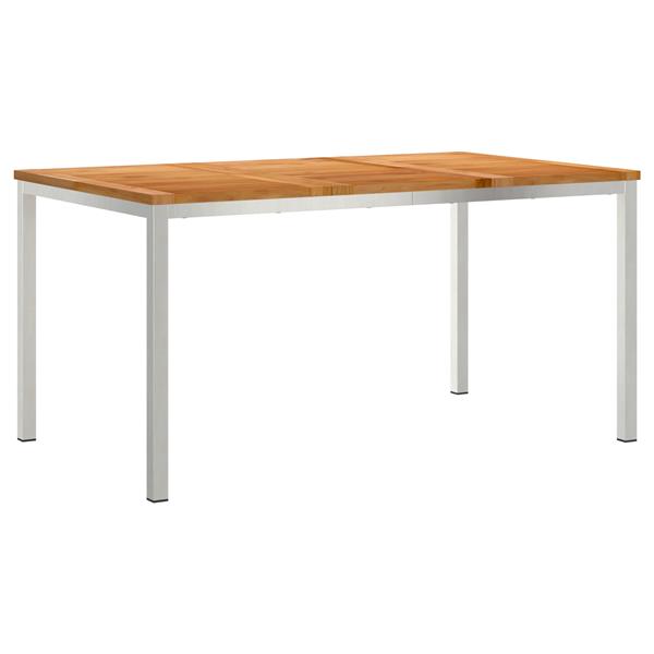 Grote foto vidaxl buiten eettafel bruin 150 x 90 x 75 cm massief teakhout tuin en terras tuinmeubelen