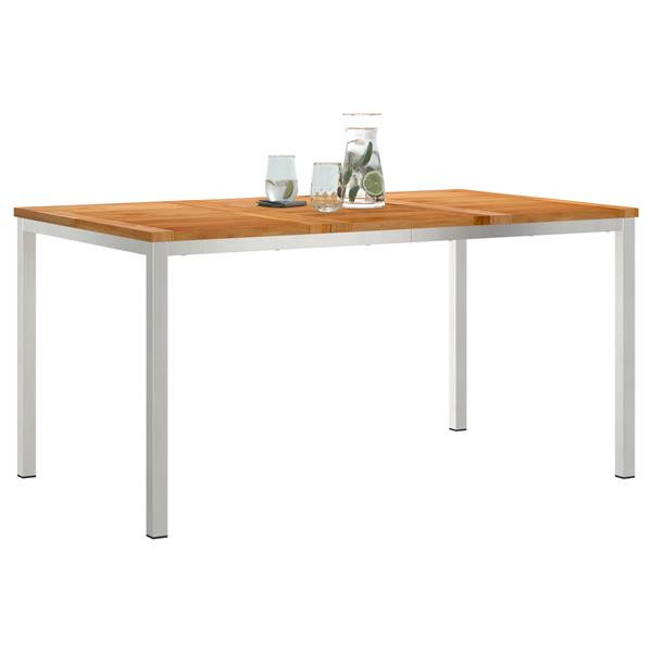Grote foto vidaxl buiten eettafel bruin 150 x 90 x 75 cm massief teakhout tuin en terras tuinmeubelen