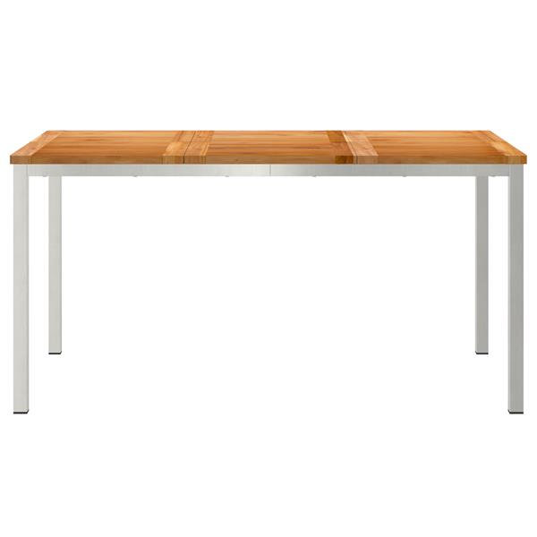Grote foto vidaxl buiten eettafel bruin 150 x 90 x 75 cm massief teakhout tuin en terras tuinmeubelen