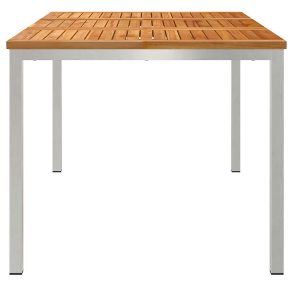 Grote foto vidaxl buiten eettafel bruin 150 x 90 x 75 cm massief teakhout tuin en terras tuinmeubelen