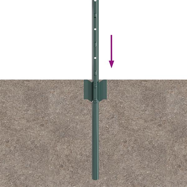 Grote foto vidaxl hekpalen 11 pcs groen 80 cm staal tuin en terras overige tuin en terras