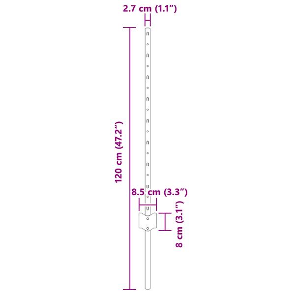 Grote foto vidaxl hekpalen 11 pcs groen 80 cm staal tuin en terras overige tuin en terras