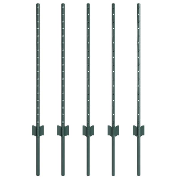 Grote foto vidaxl hekpalen 5 pcs groen 80 cm staal tuin en terras overige tuin en terras