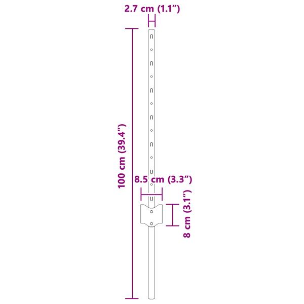 Grote foto vidaxl hekpalen 11 pcs groen 60 cm staal tuin en terras overige tuin en terras