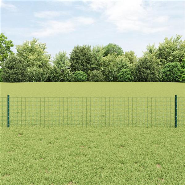 Grote foto vidaxl hekpalen 11 pcs groen 40 cm staal tuin en terras overige tuin en terras