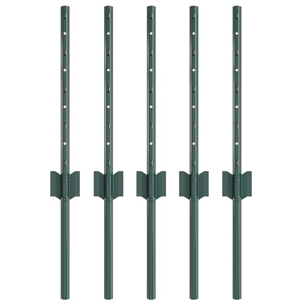 Grote foto vidaxl hekpalen 5 pcs groen 40 cm staal tuin en terras overige tuin en terras