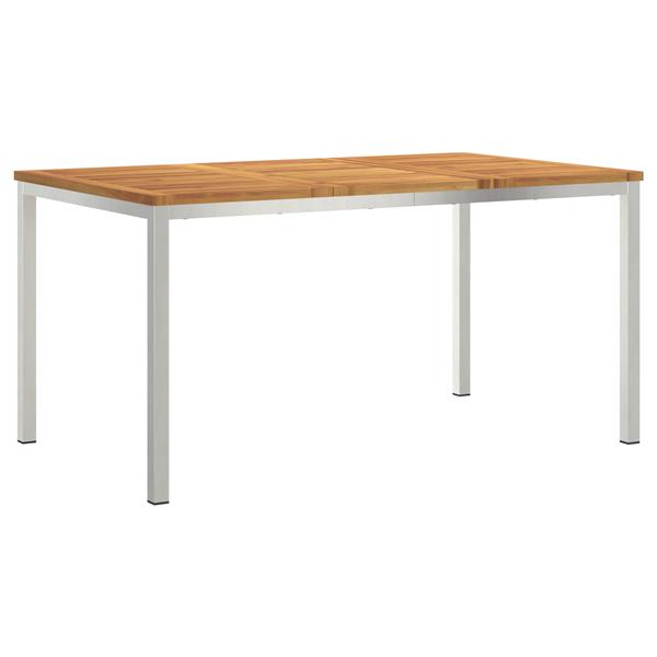 Grote foto vidaxl buiten eettafel bruin 150 x 90 x 75 cm massief acaciahout tuin en terras tuinmeubelen