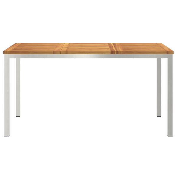 Grote foto vidaxl buiten eettafel bruin 150 x 90 x 75 cm massief acaciahout tuin en terras tuinmeubelen