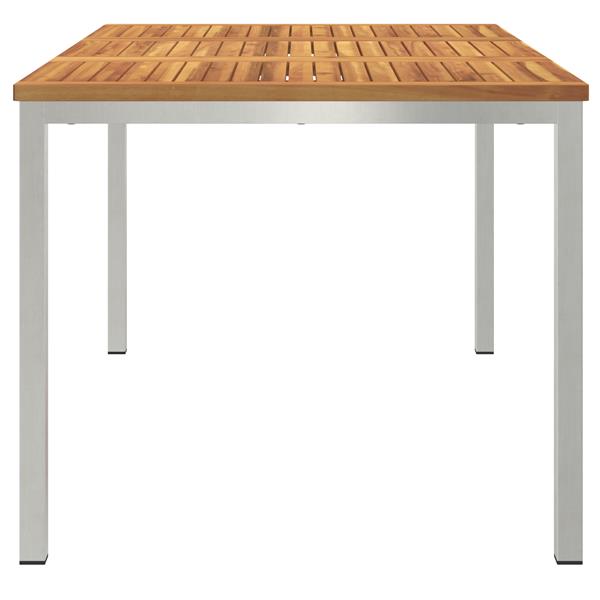 Grote foto vidaxl buiten eettafel bruin 150 x 90 x 75 cm massief acaciahout tuin en terras tuinmeubelen