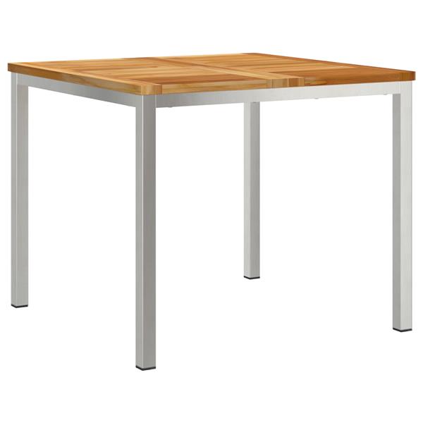 Grote foto vidaxl buiten eettafel bruin 90 x 90 x 75 cm massief teakhout tuin en terras tuinmeubelen