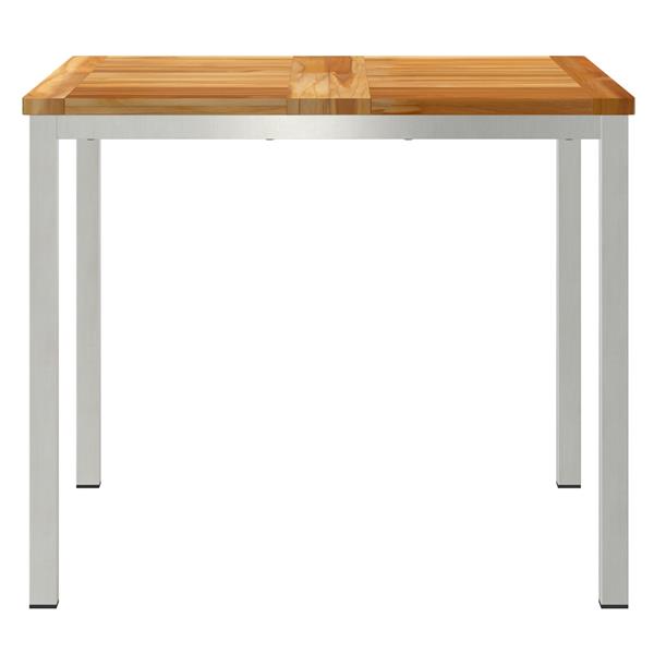 Grote foto vidaxl buiten eettafel bruin 90 x 90 x 75 cm massief teakhout tuin en terras tuinmeubelen