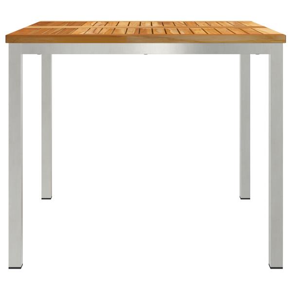 Grote foto vidaxl buiten eettafel bruin 90 x 90 x 75 cm massief teakhout tuin en terras tuinmeubelen