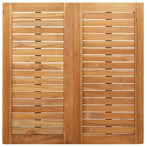 Grote foto vidaxl buiten eettafel bruin 90 x 90 x 75 cm massief teakhout tuin en terras tuinmeubelen