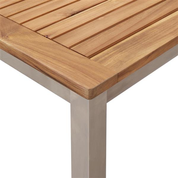 Grote foto vidaxl buiten eettafel bruin 90 x 90 x 75 cm massief teakhout tuin en terras tuinmeubelen