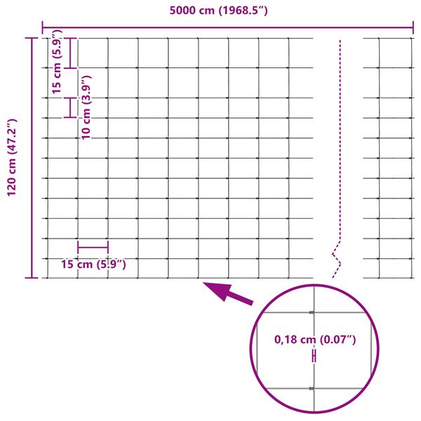 Grote foto vidaxl weidehekwerk zilver 50 x 1.2 m gegalvaniseerd staal tuin en terras hekken en schuttingen