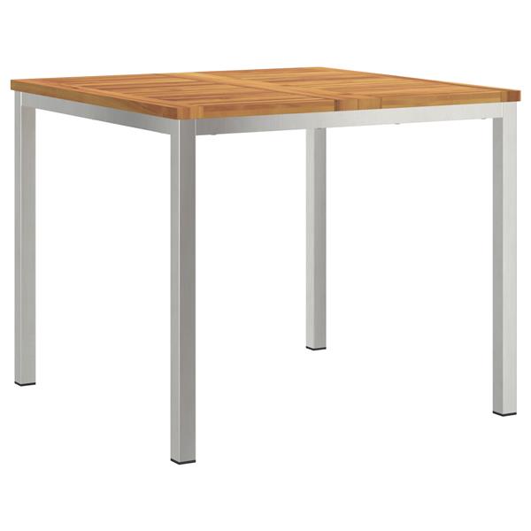 Grote foto vidaxl buiten eettafel bruin 90 x 90 x 75 cm massief acaciahout tuin en terras tuinmeubelen