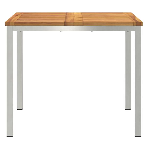 Grote foto vidaxl buiten eettafel bruin 90 x 90 x 75 cm massief acaciahout tuin en terras tuinmeubelen