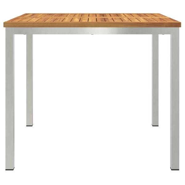 Grote foto vidaxl buiten eettafel bruin 90 x 90 x 75 cm massief acaciahout tuin en terras tuinmeubelen