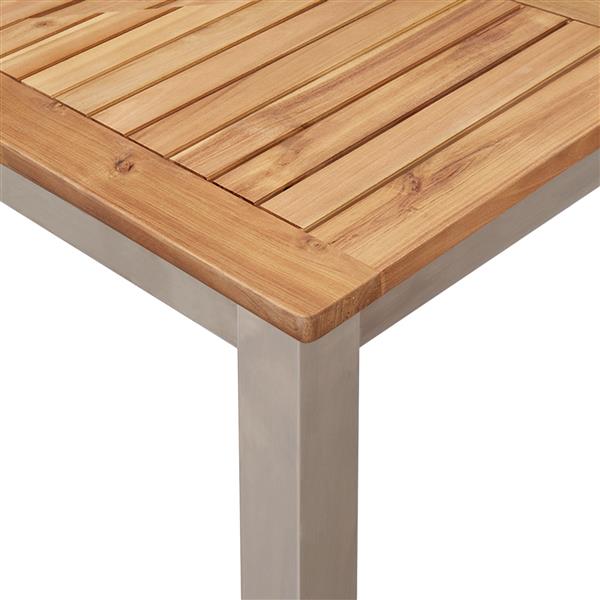 Grote foto vidaxl buiten eettafel bruin 90 x 90 x 75 cm massief acaciahout tuin en terras tuinmeubelen
