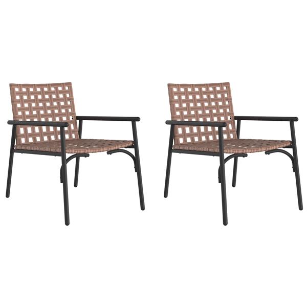 Grote foto vidaxl tuinstoel 2 pcs zwart 79 x 56 x 73.5cm poly rattan tuin en terras tuinmeubelen