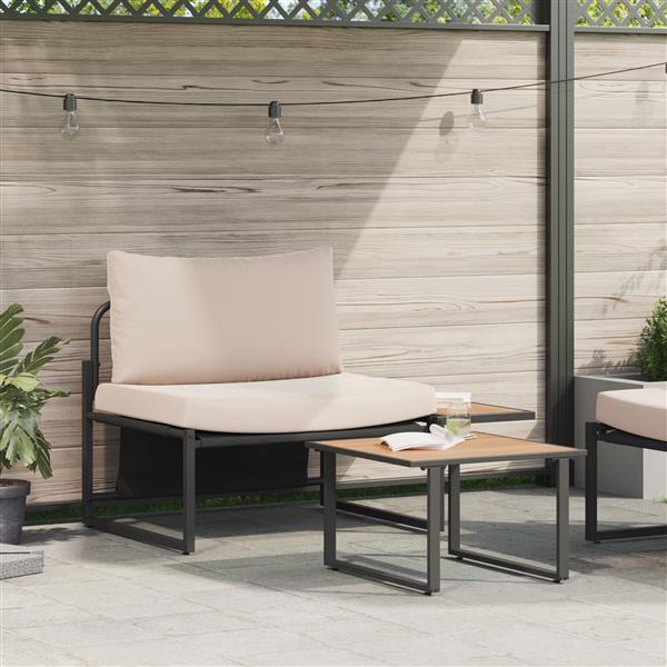 Grote foto vidaxl tuin sofa set 2 pcs taupe staal tuin en terras tuinmeubelen