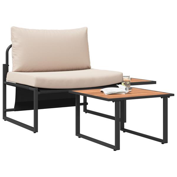 Grote foto vidaxl tuin sofa set 2 pcs taupe staal tuin en terras tuinmeubelen