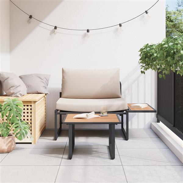 Grote foto vidaxl tuin sofa set 2 pcs taupe staal tuin en terras tuinmeubelen
