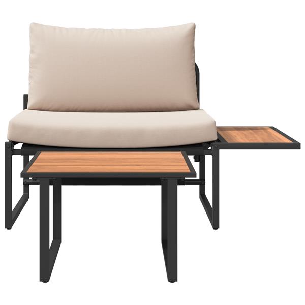 Grote foto vidaxl tuin sofa set 2 pcs taupe staal tuin en terras tuinmeubelen