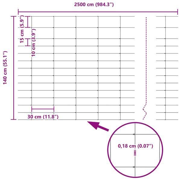 Grote foto vidaxl weidehekwerk zilver 25 x 1.4 m gegalvaniseerd staal tuin en terras hekken en schuttingen