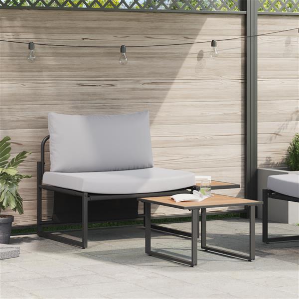 Grote foto vidaxl tuin sofa set 2 pcs lichtgrijs staal tuin en terras tuinmeubelen