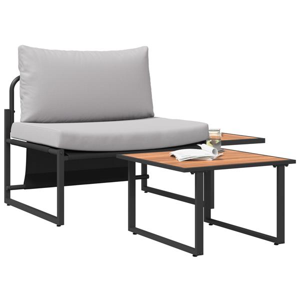Grote foto vidaxl tuin sofa set 2 pcs lichtgrijs staal tuin en terras tuinmeubelen