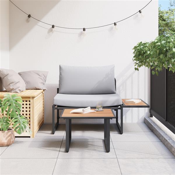 Grote foto vidaxl tuin sofa set 2 pcs lichtgrijs staal tuin en terras tuinmeubelen
