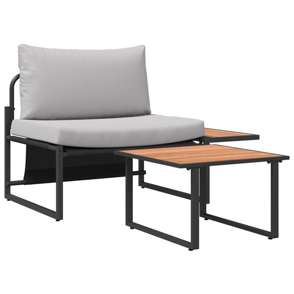 Grote foto vidaxl tuin sofa set 2 pcs lichtgrijs staal tuin en terras tuinmeubelen