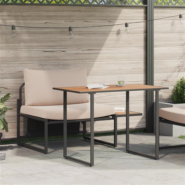 Grote foto vidaxl buiten stalen zsitjes 2 pcs taupe staal tuin en terras tuinmeubelen
