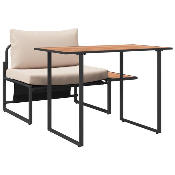 Grote foto vidaxl buiten stalen zsitjes 2 pcs taupe staal tuin en terras tuinmeubelen