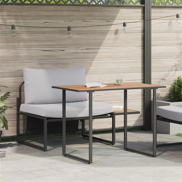 Grote foto vidaxl tuin eetset 2 pcs lichtgrijs staal tuin en terras tuinmeubelen