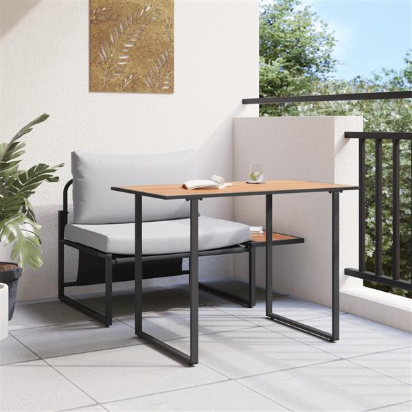 Grote foto vidaxl tuin eetset 2 pcs lichtgrijs staal tuin en terras tuinmeubelen