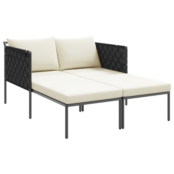 Grote foto vidaxl ligstoel met kussen antraciet 115 x 153 x 69.5cm staal tuin en terras tuinmeubelen