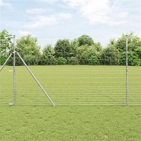 Grote foto vidaxl weidehekwerk grijs 1.5 x 10 m staal tuin en terras hekken en schuttingen