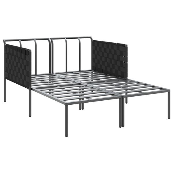 Grote foto vidaxl ligstoel met kussen antraciet 115 x 153 x 69.5cm staal tuin en terras tuinmeubelen