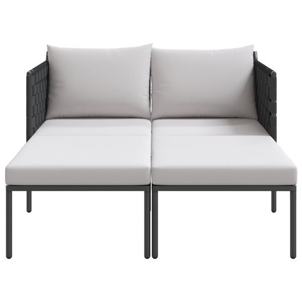 Grote foto vidaxl ligstoel met kussen antraciet 115 x 153 x 69.5cm staal tuin en terras tuinmeubelen